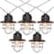 10ct. Black Caged Fisherman Lantern Patio String Lights